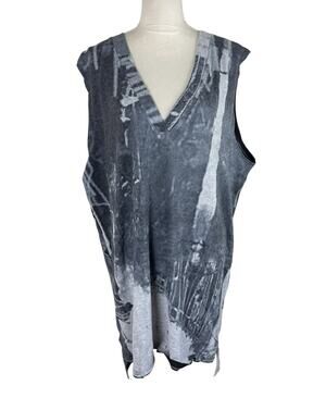 3 Potato Sleeveless Lagenlook Tunic Blouse Art to Wear Artsy Indie Size L/XL NWT